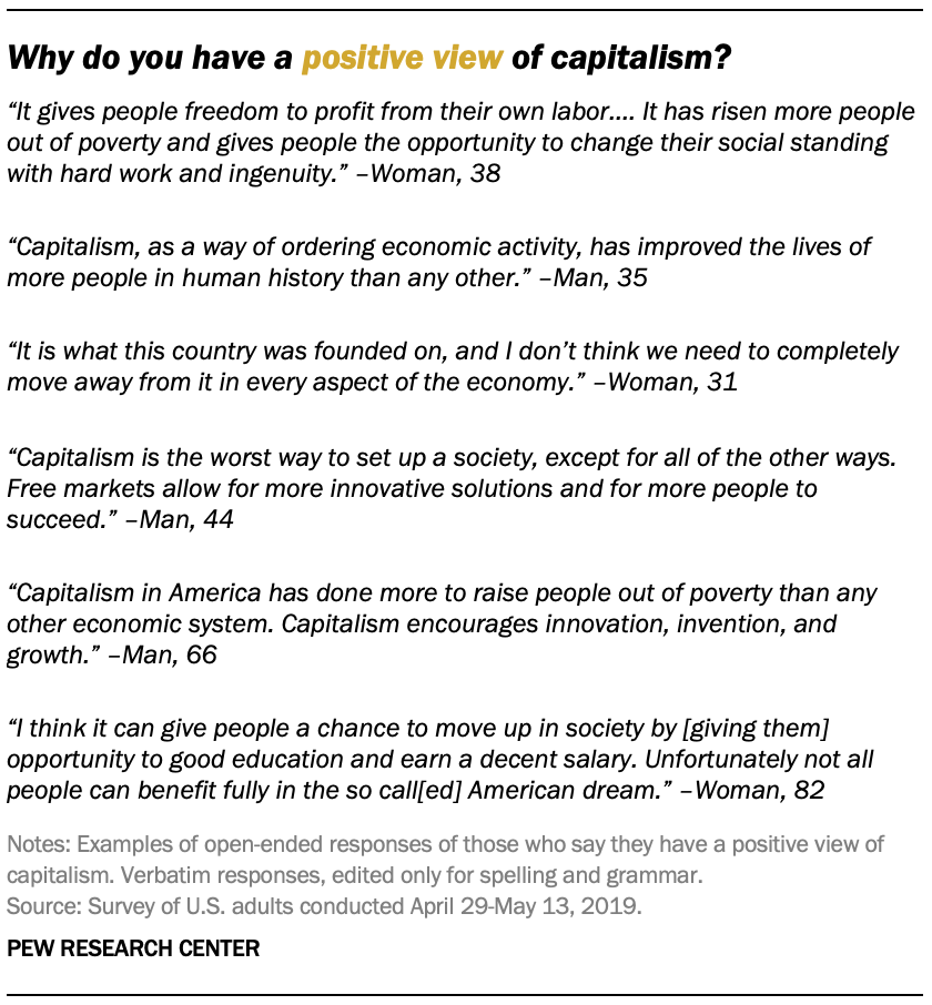 Why do you have a positive view of capitalism?