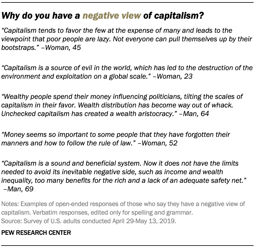 Why do you have a negative view of capitalism?