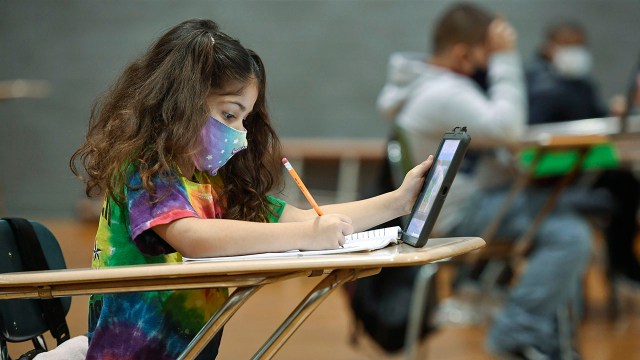 Photo of a student wearing a mask