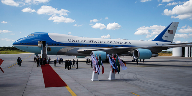 Air Force One sits on the tarmac at Hamburg Airport as President Donald Trump arrives July 6 for the G20 economic summit.(Morris MacMatzen/Getty Images)