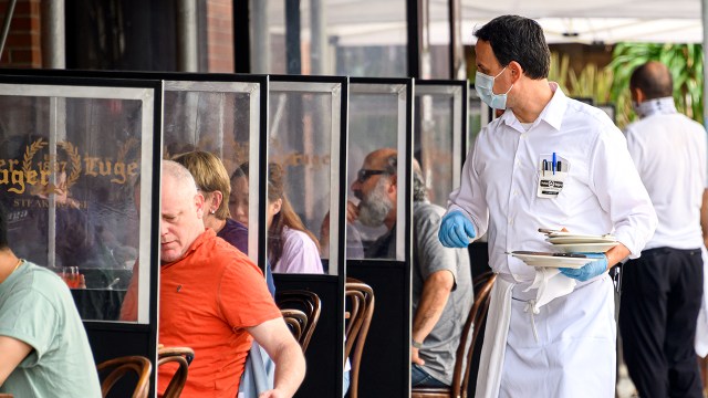 Outdoor diners at a restaurant in the Williamsburg neighborhood of New York City on Sept. 10, 2020, as the state continues to scale back coronavirus-related restrictions. (Noam Galai/Getty Images)
