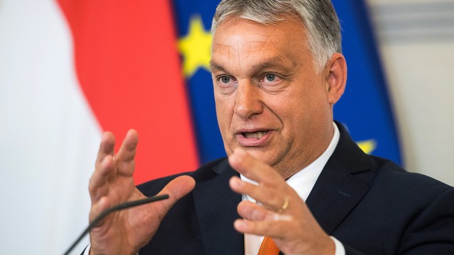 Hungarian Prime Minister Viktor Orban speaks at a press conference in Vienna on July 28, 2022.