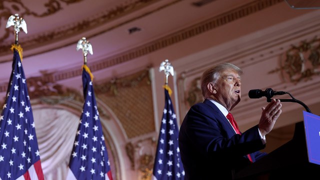 Former President Donald Trump at his presidential campaign announcement at Mar-a-Lago on Nov. 15, 2022, in Palm Beach, Florida.