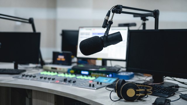 Media equipment in the live room of a radio station (Wang Yukun via Getty Images)