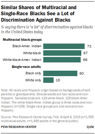 Similar Shares of Multiracial and Single-Race Blacks See a Lot of Discrimination Against Blacks