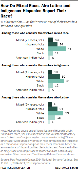 How Do Mixed-Race, Afro-Latino and Indigenous Hispanics Report Their Race?