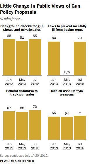 Little Change in Public Views of Gun Policy Proposals