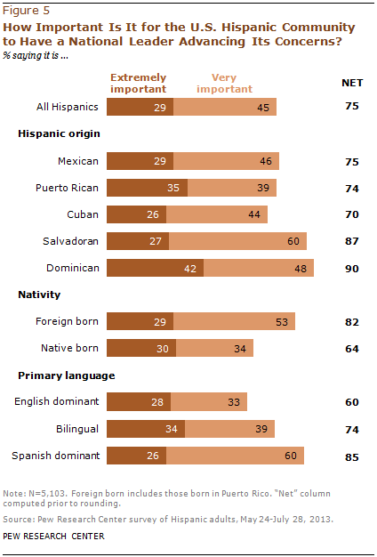 How Important Is It for the U.S. Hispanic Community to Have a National Leader Advancing Its Concerns?