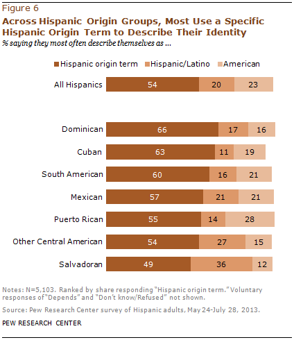 Across Hispanic Origin Groups, Most Use a Specific Hispanic Origin Term to Describe Their Identity